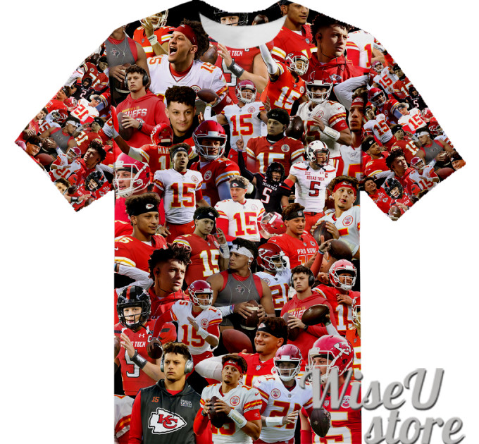 Patrick Mahomes 3D Collage Face T-Shirt 