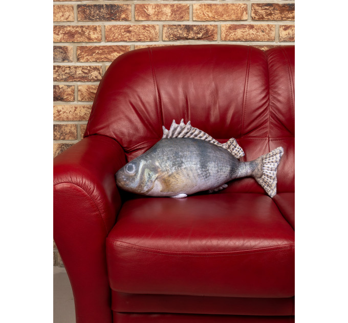 Ruffe Fish Shaped Photo Soft Stuffed Decorative Pillow