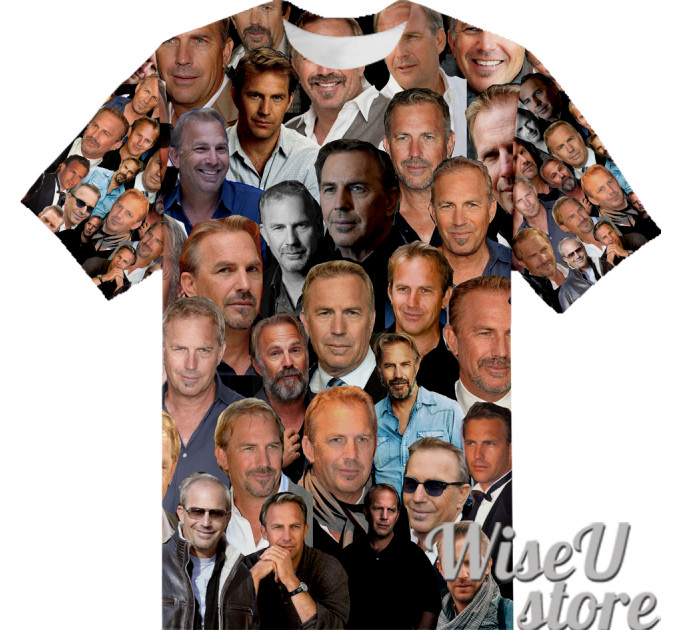 KEVIN COSTNER T-SHIRT Photo Collage shirt 3D