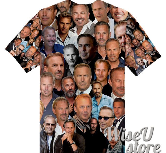 KEVIN COSTNER T-SHIRT Photo Collage shirt 3D