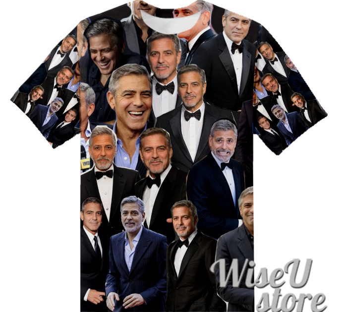 George Clooney T-SHIRT Photo Collage shirt 3D