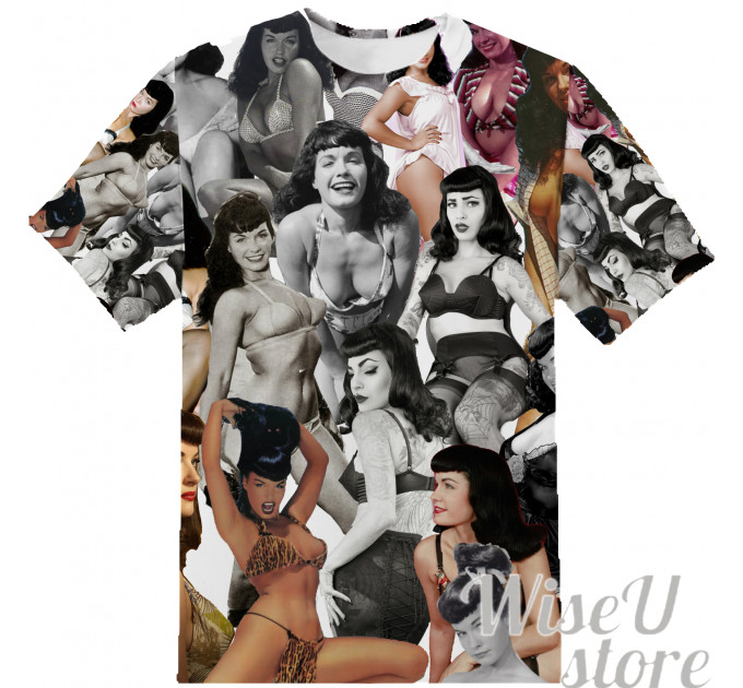 BETTIE PAGE T-SHIRT Photo Collage shirt 3D