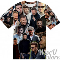 DAVID BECKHAM T-SHIRT Photo Collage shirt 3D