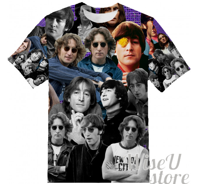 John Lennon T-SHIRT Photo Collage shirt 3D