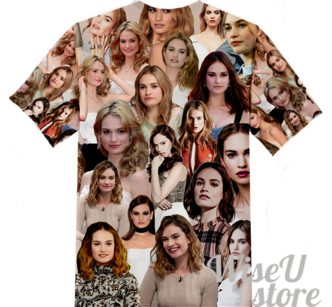 Lily James T-SHIRT Photo Collage shirt 3D