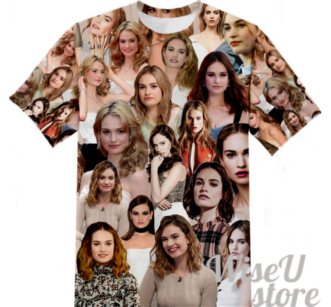 Lily James T-SHIRT Photo Collage shirt 3D