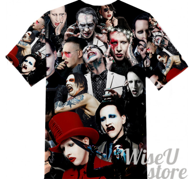 Marilyn Manson T-SHIRT Photo Collage shirt 3D