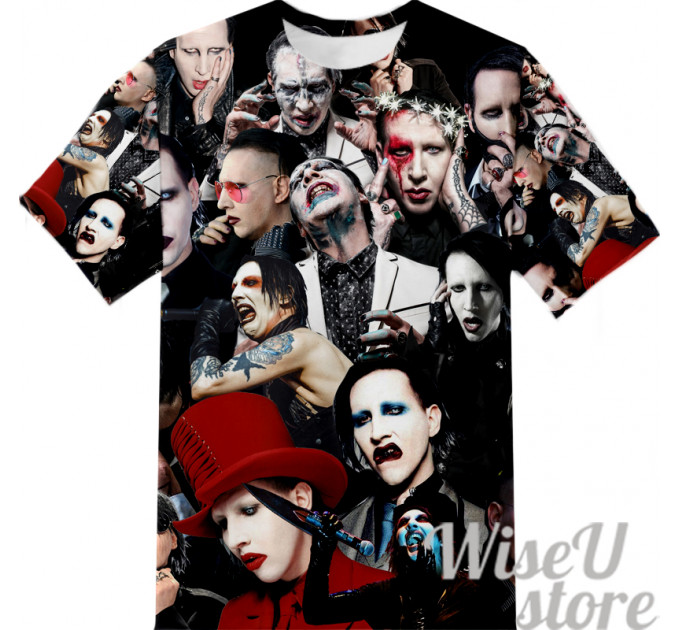 Marilyn Manson T-SHIRT Photo Collage shirt 3D