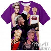 Pink T-SHIRT Photo Collage shirt 3D