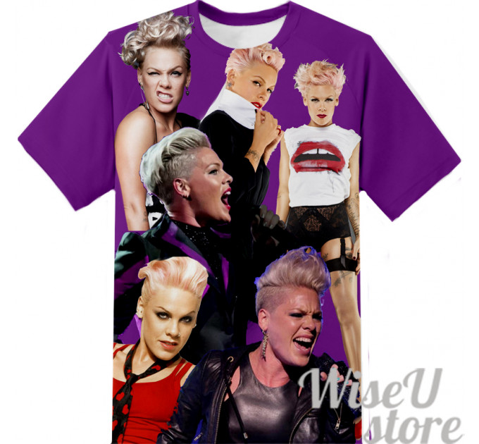 Pink T-SHIRT Photo Collage shirt 3D