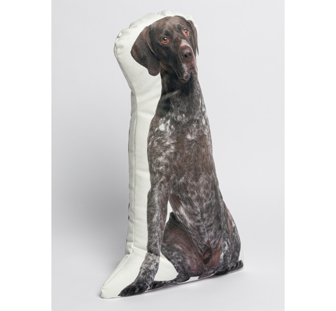 German Shorthaired Pointer Dog Shaped Photo Soft Stuffed Decorative Pillow with a zipper