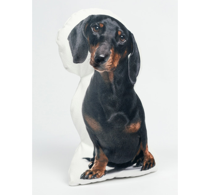 Dachshund Dog Shaped Photo Soft Stuffed Decorative Pillow with a zipper