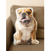 Bulldog Shaped Photo Soft Stuffed Decorative Pillow with a zipper