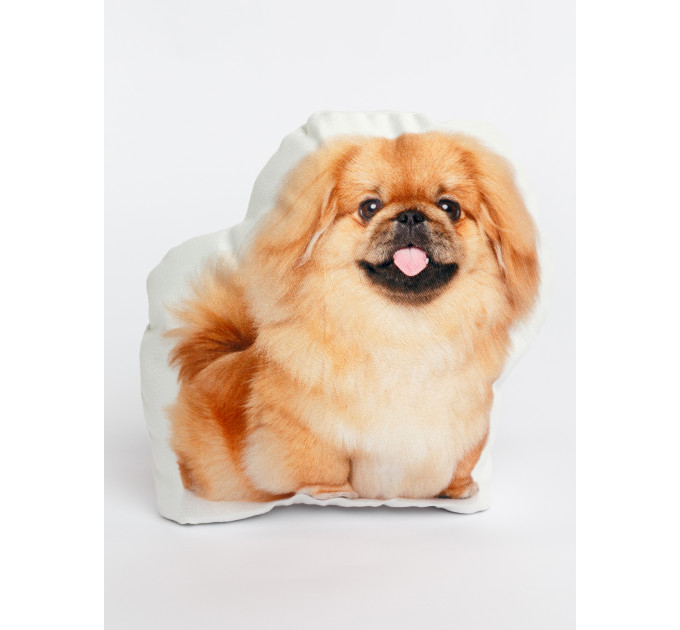 Pekingese Dog Shaped Photo Soft Stuffed Decorative Pillow with a zipper