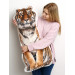 Tiger Shaped Photo Soft Stuffed Decorative Pillow with a zipper