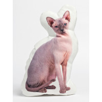 Sphinx Cat Shaped Photo Soft Stuffed Decorative Pillow with a zipper