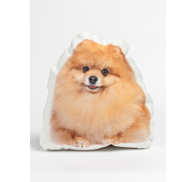 Pomeranian Dog Shaped Photo Soft Stuffed Decorative Pillow with a zipper