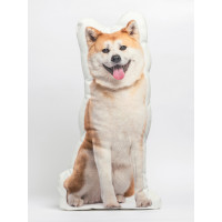 Akita Inu Dog Shaped Photo Soft Stuffed Decorative Pillow with a zipper