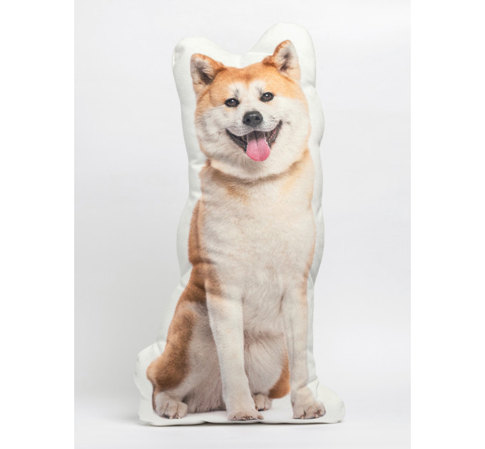 Akita Inu Dog Shaped Photo Soft Stuffed Decorative Pillow with a zipper