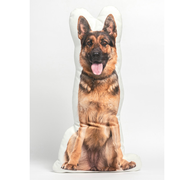 German Shepherd Dog Shaped Photo Soft Stuffed Decorative Pillow with a zipper