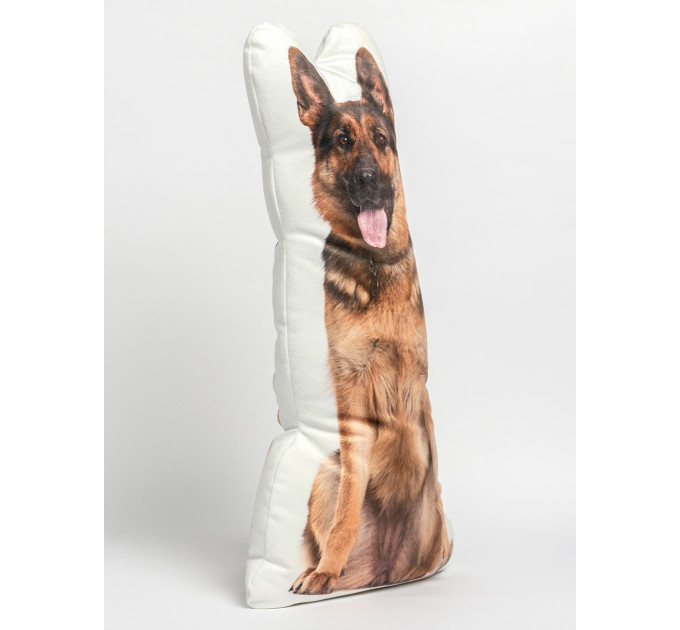 German Shepherd Dog Shaped Photo Soft Stuffed Decorative Pillow with a zipper