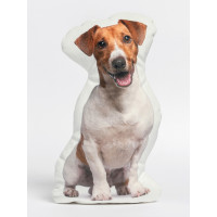 Jack Russell Dog Shaped Photo Soft Stuffed Decorative Pillow with a zipper
