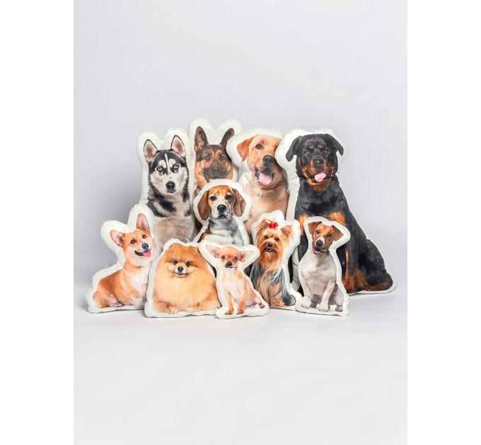 Beagle Dog Shaped Photo Soft Stuffed Decorative Pillow with a zipper