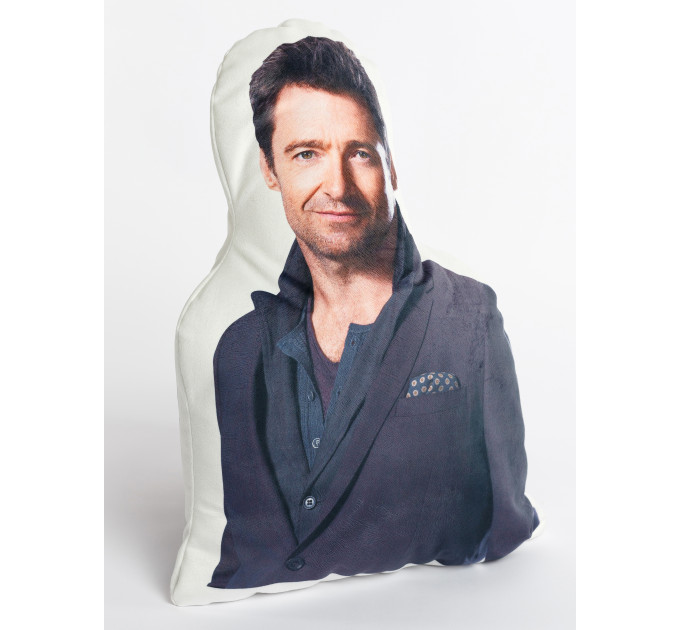 Hugh Jackman Shaped Photo Soft Stuffed Decorative Pillow with a zipper