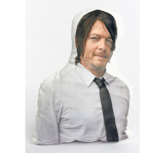 Norman Reedus Shaped Photo Soft Stuffed Decorative Pillow with a zipper