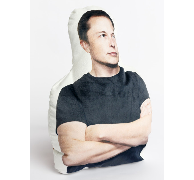 Elon Musk Shaped Photo Soft Stuffed Decorative Pillow with a zipper