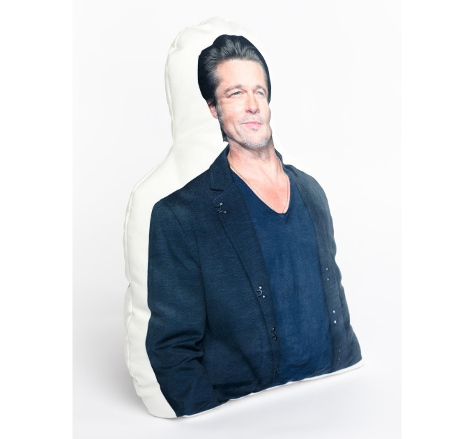 Brad Pitt Shaped Photo Soft Stuffed Decorative Pillow with a zipper