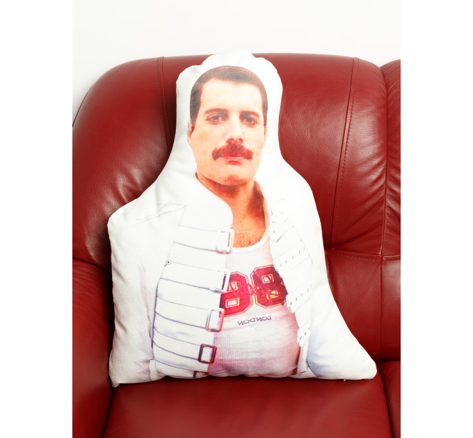 Freddy Mercury Shaped Photo Soft Stuffed Decorative Pillow with a zipper