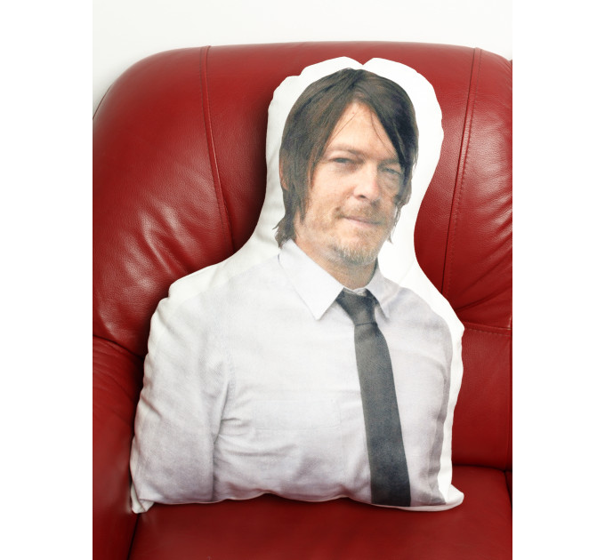 Norman Reedus Shaped Photo Soft Stuffed Decorative Pillow with a zipper
