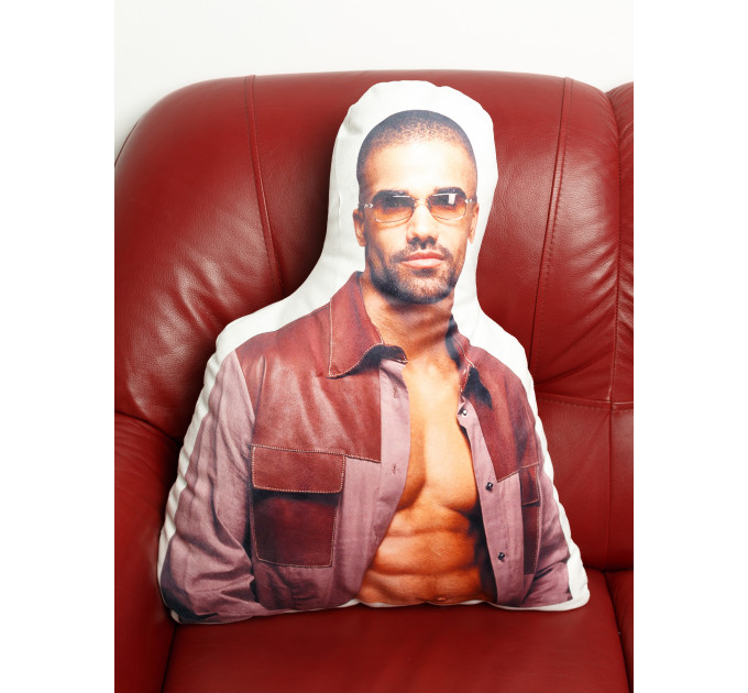 Shemar Moore Shaped Photo Soft Stuffed Decorative Pillow with a zipper