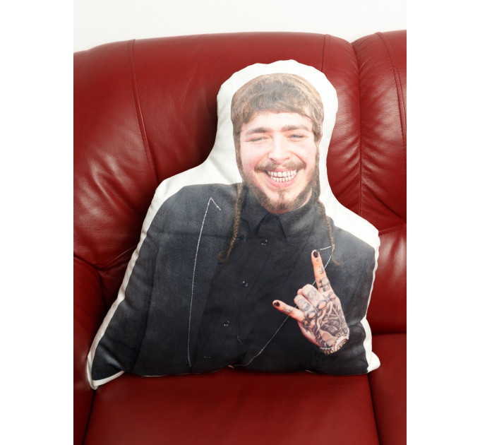 Post Malone Shaped Photo Soft Stuffed Decorative Pillow with a zipper