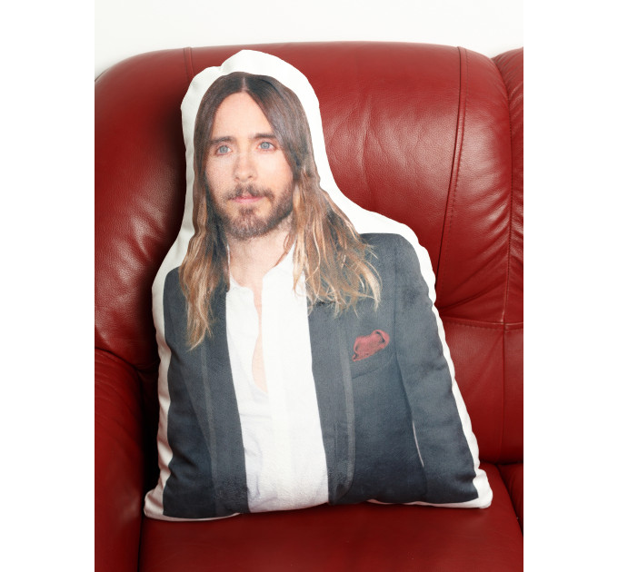 Jared Leto Shaped Photo Soft Stuffed Decorative Pillow with a zipper