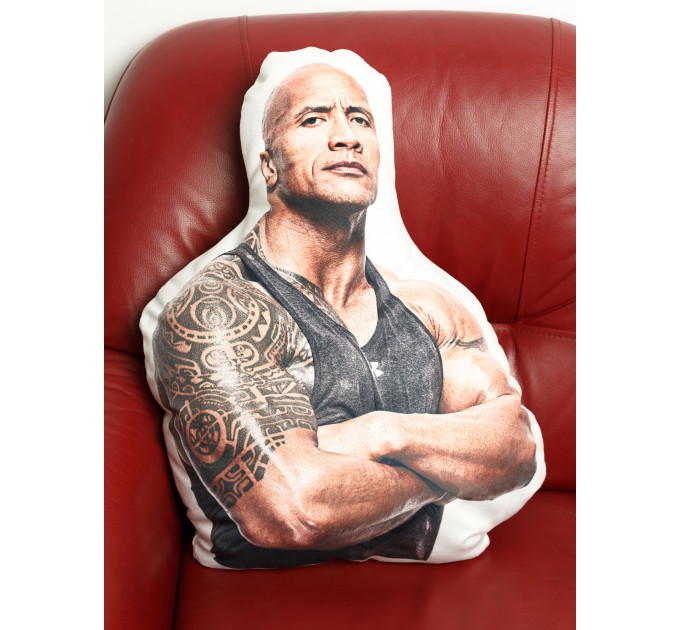 Dwayne Johnson Shaped Photo Soft Stuffed Decorative Pillow with a zipper