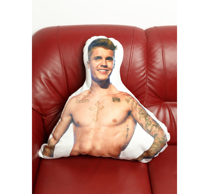 Justin Bieber Shaped Photo Soft Stuffed Decorative Pillow with a zipper